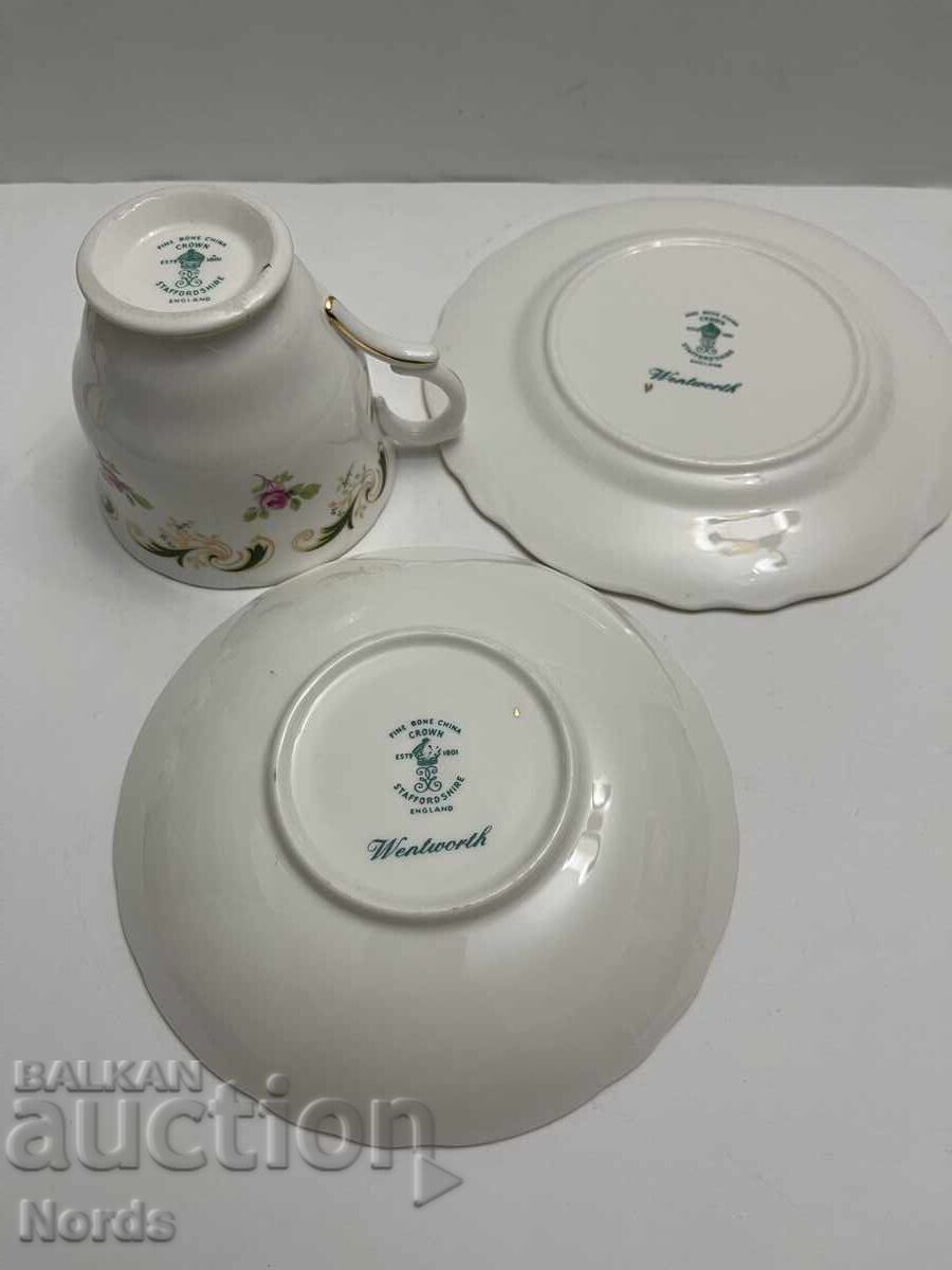 Staffordshir Αγγλικό σετ τριών τεμαχίων για τσάι - 6