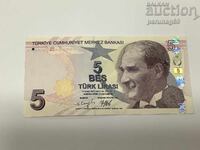 Турция 5 лири 2022 година UNC