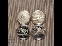 Lot of commemorative coins from 1986 - 1989 on a sports theme