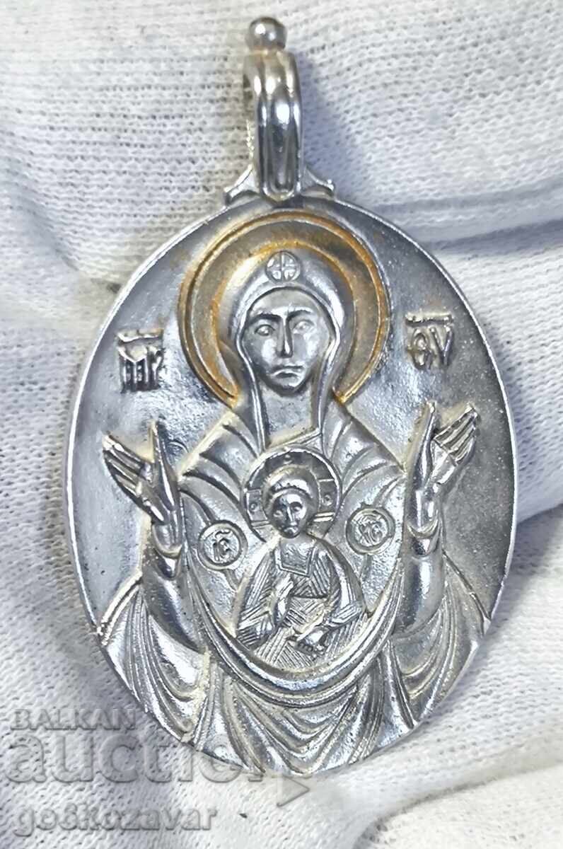Silver pendant Panagia "Theotokos of the Sign" - 950 silver with price € 85.00 | 166.25 BGN