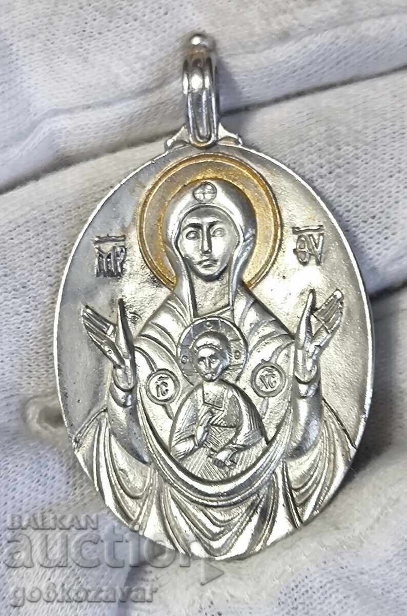 Silver pendant Panagia "Theotokos of the Sign" - 950 silver - 5