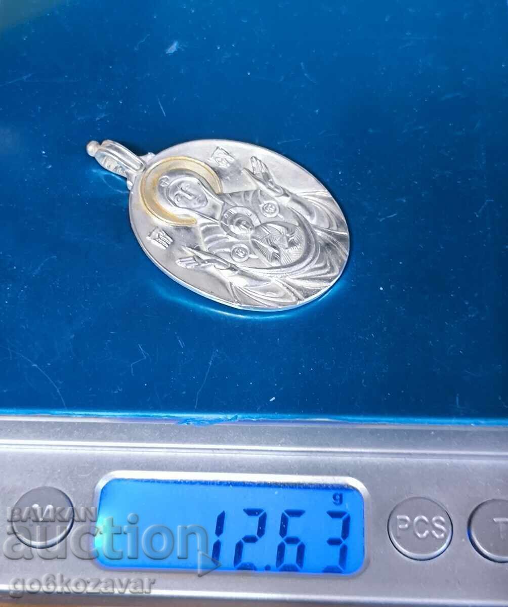 Silver pendant Panagia "Theotokos of the Sign" - 950 silver - 6