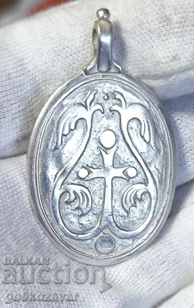Silver pendant Panagia "Theotokos of the Sign" - 950 silver - 7