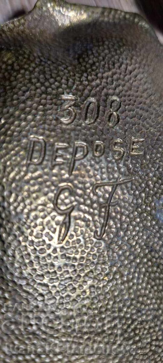 Мастилница Франция винтидж бронз стил Ар Нуво - 6