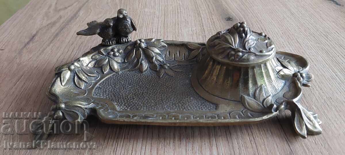 Мастилница Франция винтидж бронз стил Ар Нуво