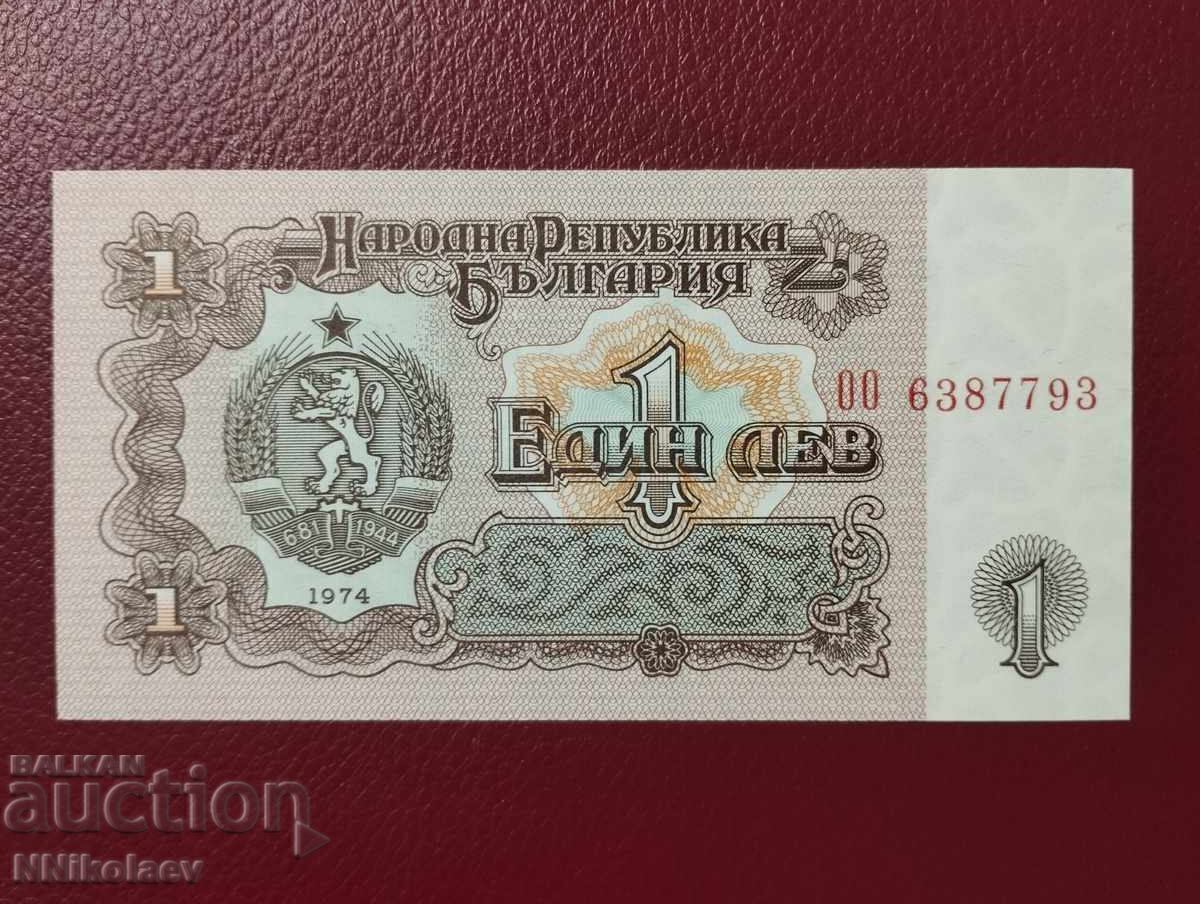 Bulgaria 1 lev 1974 UNC /c