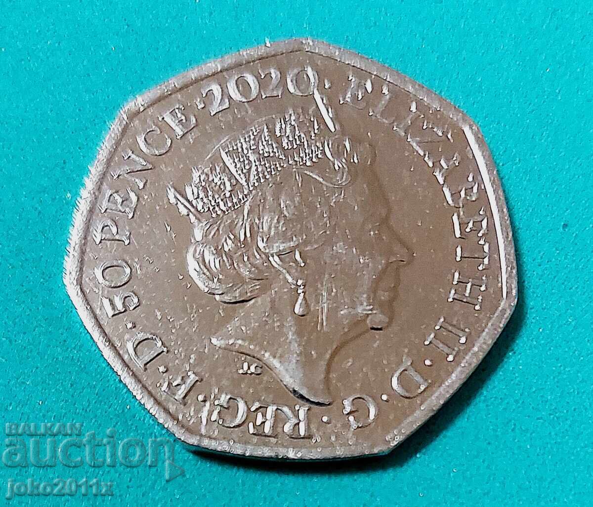 50 de peni Marea Britanie 2020 - jubiliară cu preț € 1.50 | 2.93 BGN