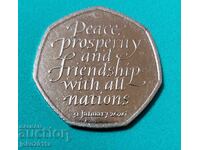 50 пенса Великобритания  2020 - юбилейни