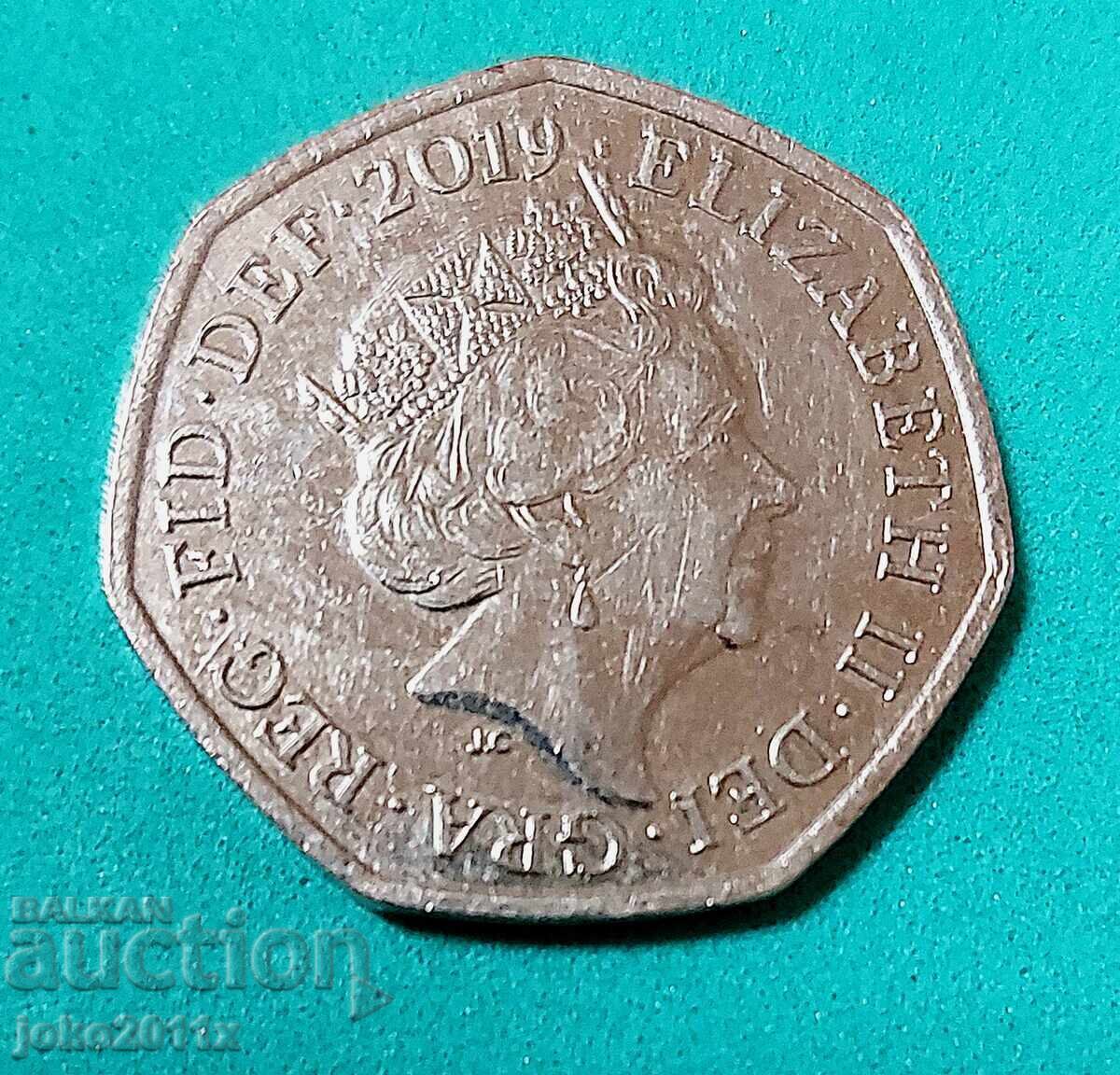 50 πένες Ηνωμένου Βασιλείου 2019 - επετειακά με τιμή € 1.50 | 2.93 BGN