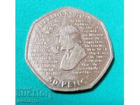 50 пенса Великобритания  2019 - юбилейни