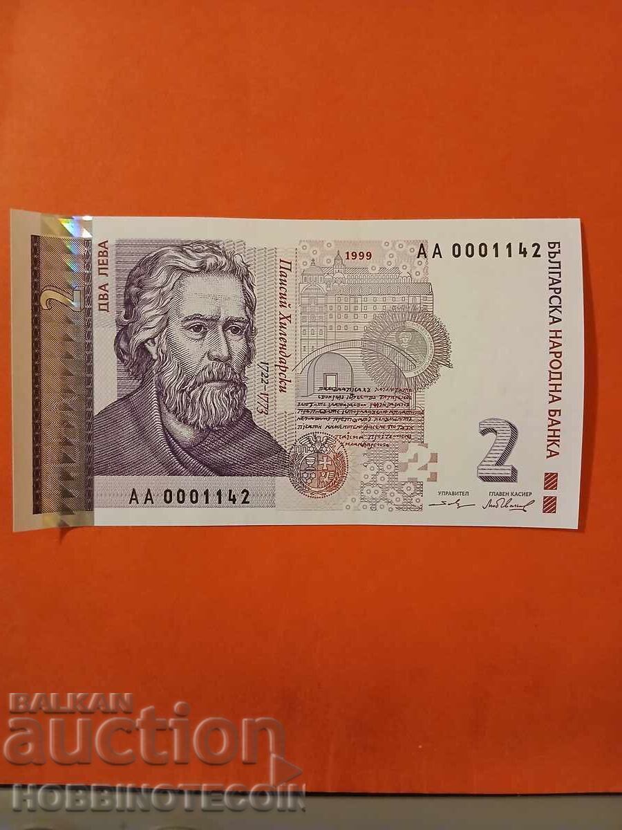 ΒΟΥΛΓΑΡΙΑ BULGARIA 2 Λέβα ΑΑ 000 1142 - 1999 UNC
