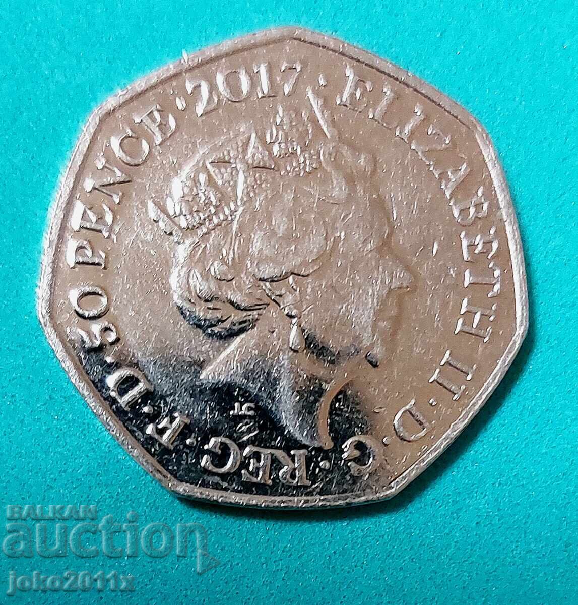 50 pence Marea Britanie 2017 - jubiliară cu preț € 1.50 | 2.93 BGN 50 pence Marea Britanie 2017 - jubiliară cu preț € 1.50 | 2.93 BGN