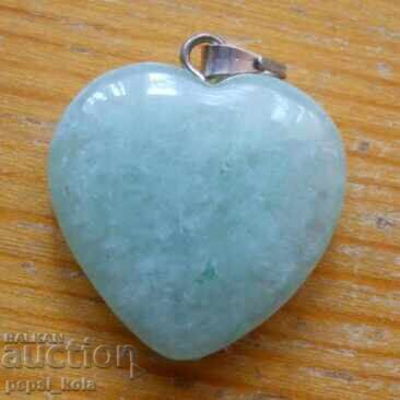 Μεταλλιόν - καρδιά από πράσινο αβεντουρίνη με τιμή € 2.50 | 4.89 BGN