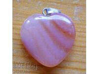 Медальон - сърце от ахат