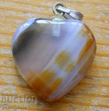 Μετάλλιο - καρδιά από αχάτη με τιμή € 3.00 | 5.87 BGN Μετάλλιο - καρδιά από αχάτη με τιμή € 3.00 | 5.87 BGN