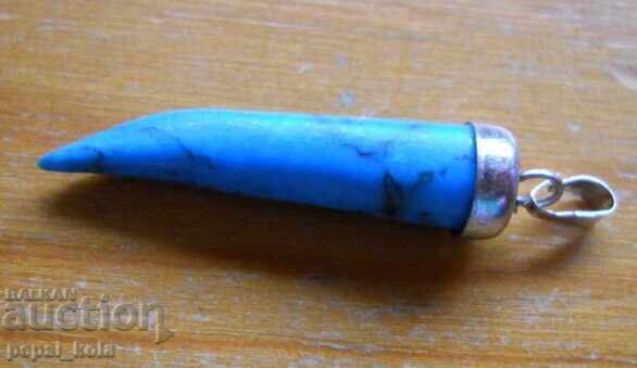 Pendant - turquoise horn