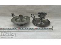 Δύο κηροπήγια με λαβές