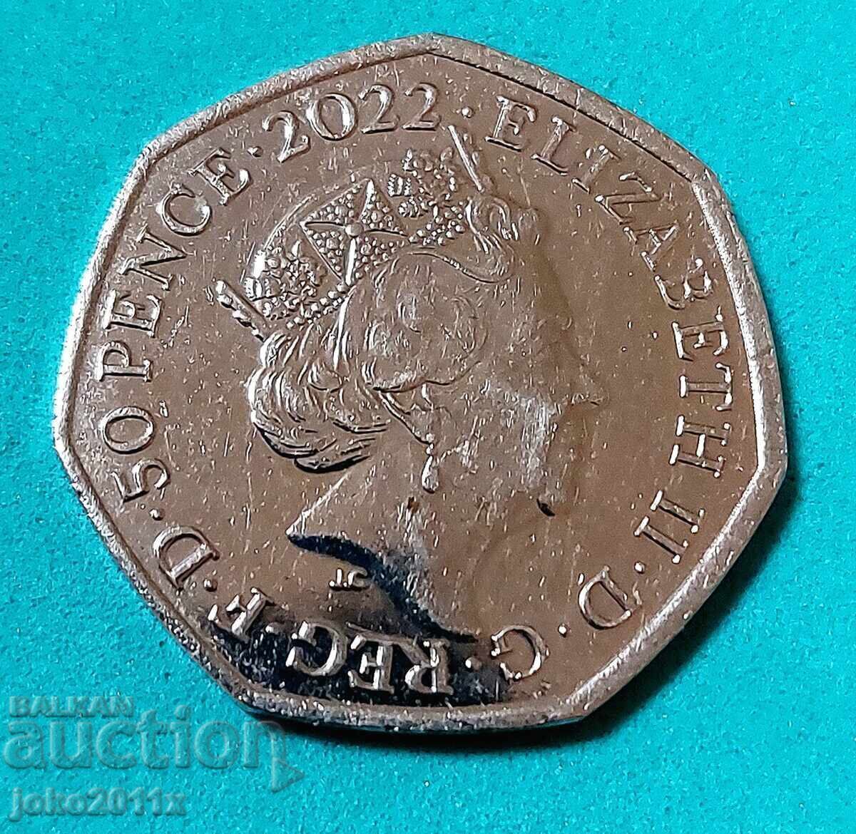 50 de penny Marea Britanie 2022 - jubiliare cu preț € 3.50 | 6.85 BGN