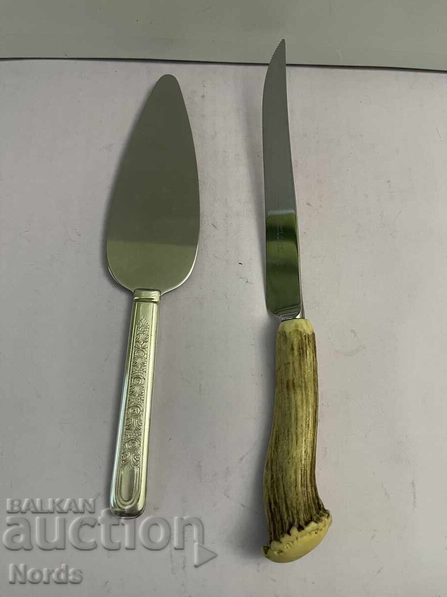 Knife with a bone handle and spatula