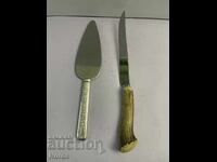 Knife with a bone handle and spatula
