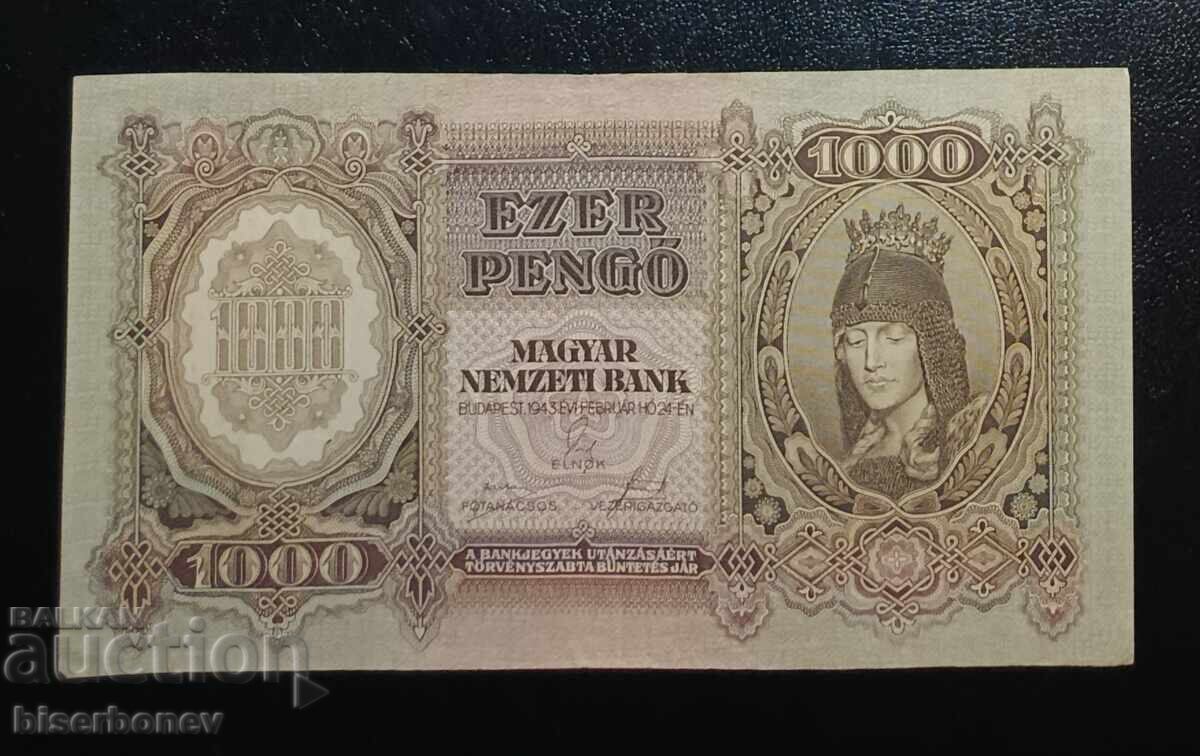 Ουγγαρία, 1000 pengő 1943, XF