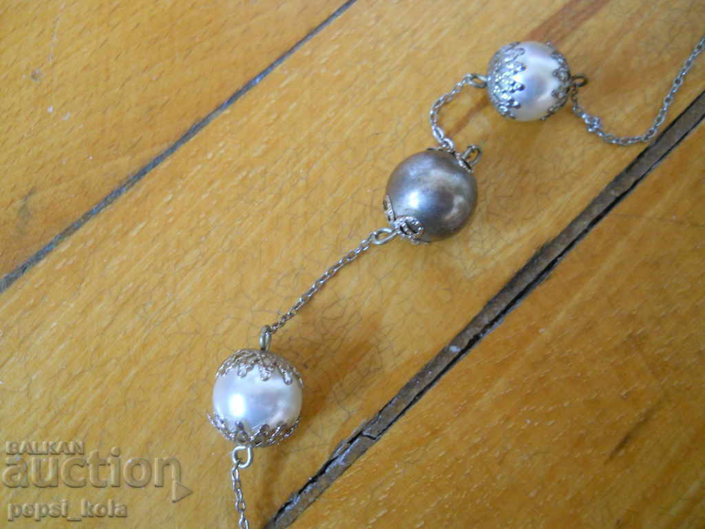 Доставка на Посребрен гердан с перли в обков - Дания Доставка на Посребрен гердан с перли в обков - Дания