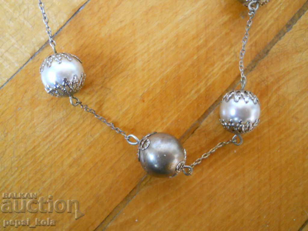 Посребрен гердан с перли в обков - Дания - 6 Посребрен гердан с перли в обков - Дания - 6