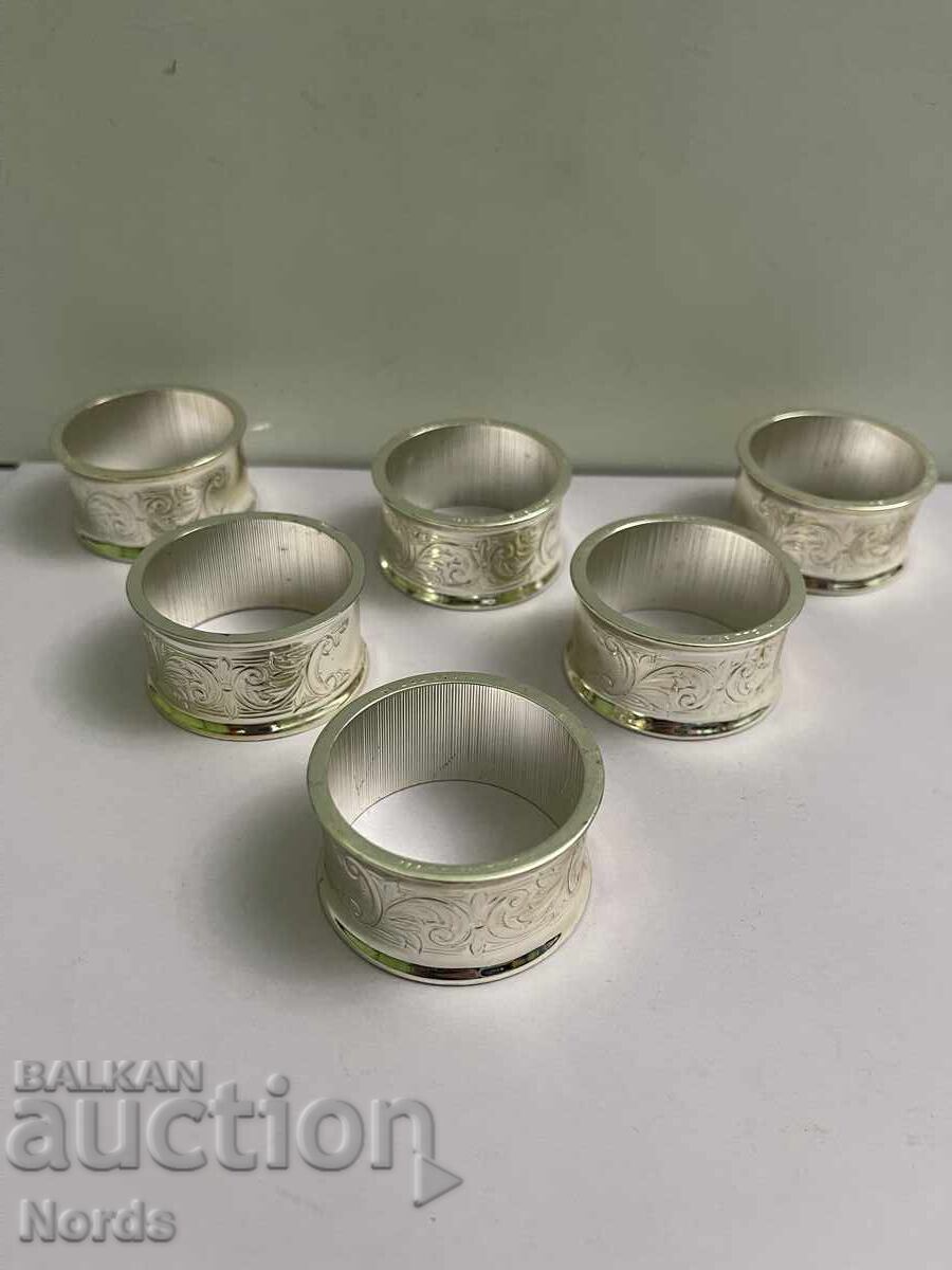 Inele de șervețel argintate