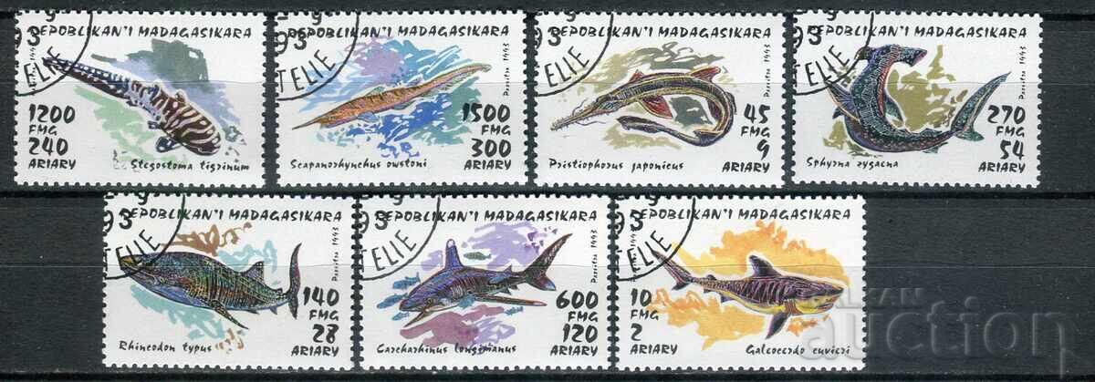 Licitație Madagascar 1993-94 CTO - Faună, pești, rechini, crustacee