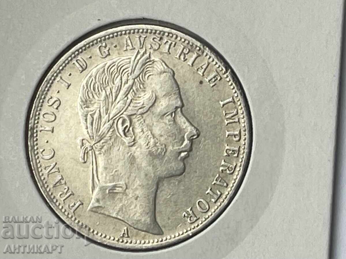 рядка сребърна монета Австрия 1 флорин 1861 отличен с цена € 37.00 | 72.37 лв.