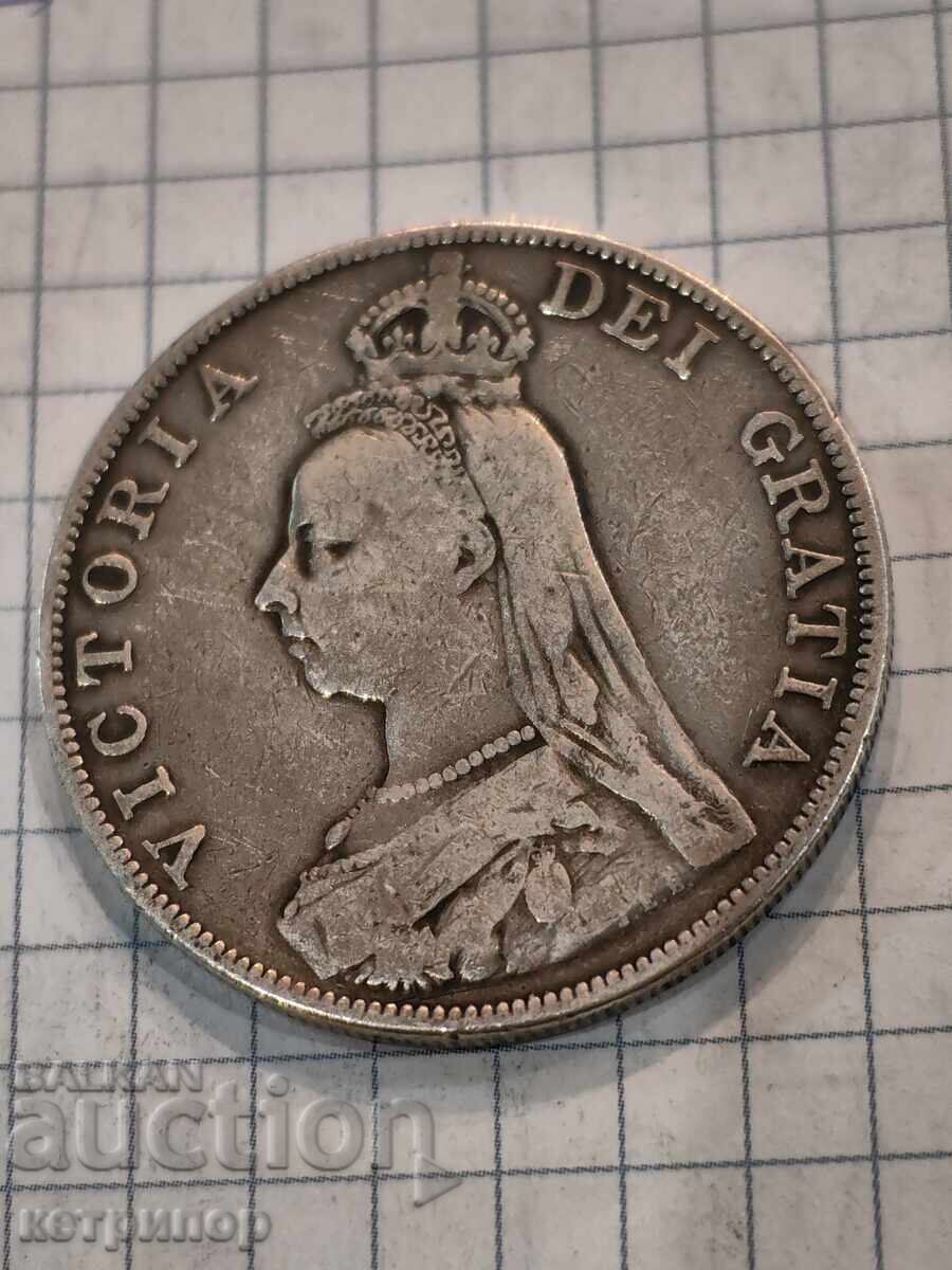 4 σελίνια / διπλό φλορίνι/ Ηνωμένο Βασίλειο 1890 ασημένιο με τιμή € 65.00 | 127.13 BGN