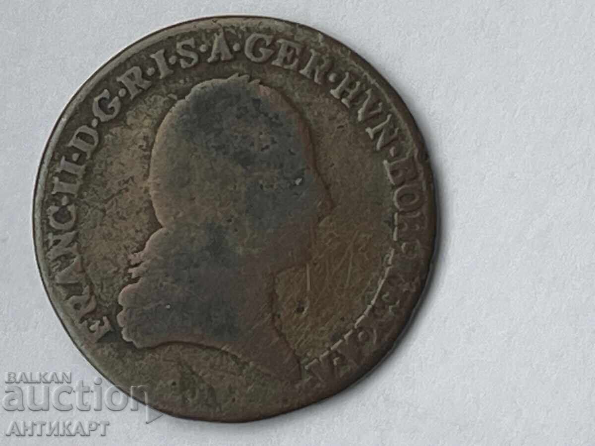 рядка медна монета Австрия 3 кройцера 1800