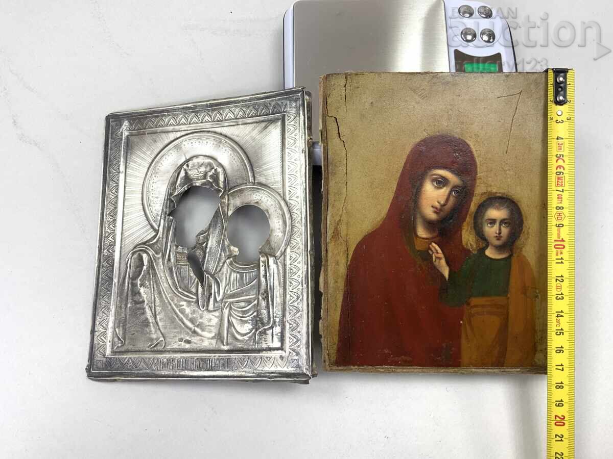 Аукцион Стара икона царска Русия сребро 84 рисувана