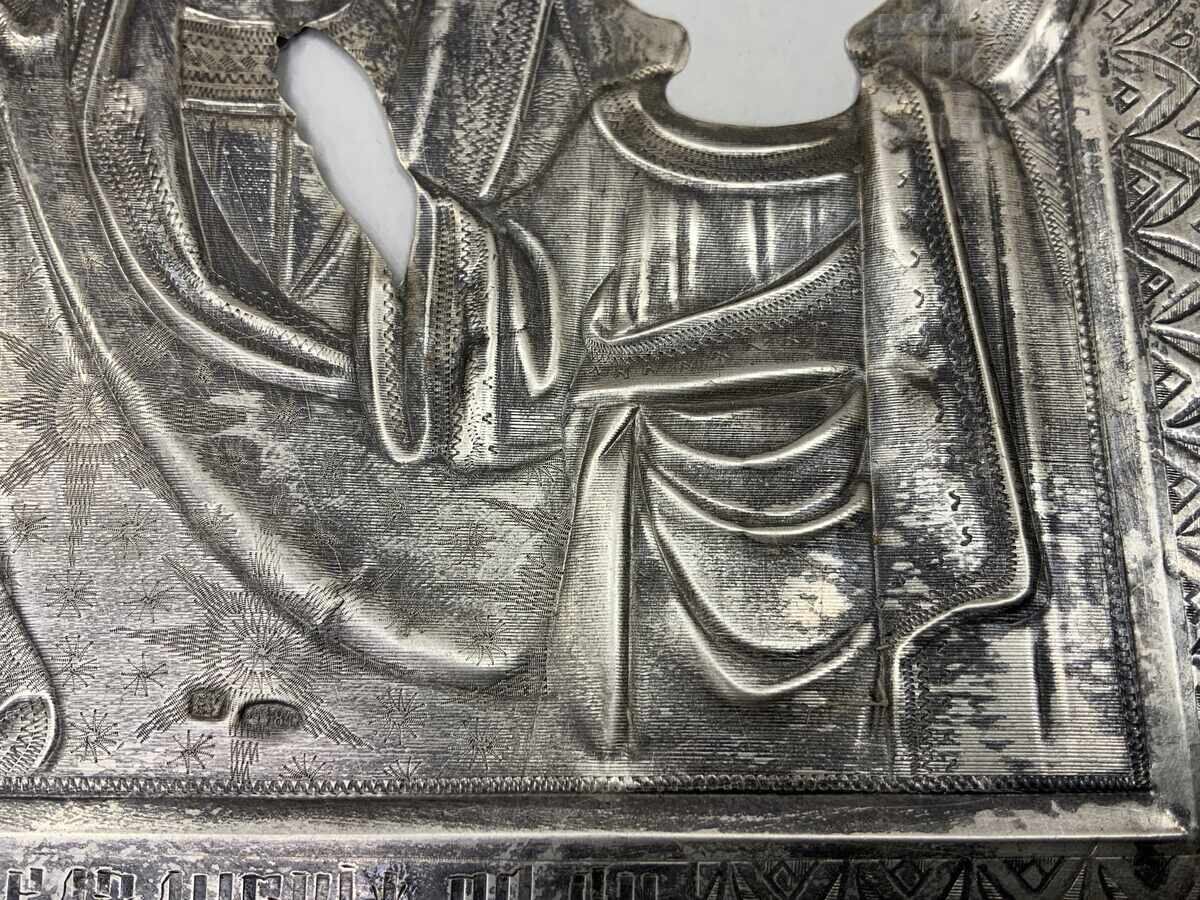 Доставка на Стара икона царска Русия сребро 84 рисувана