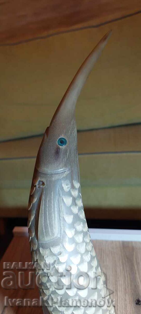 Sculptură din corn pentru colecționari, înălțime 40cm - 5