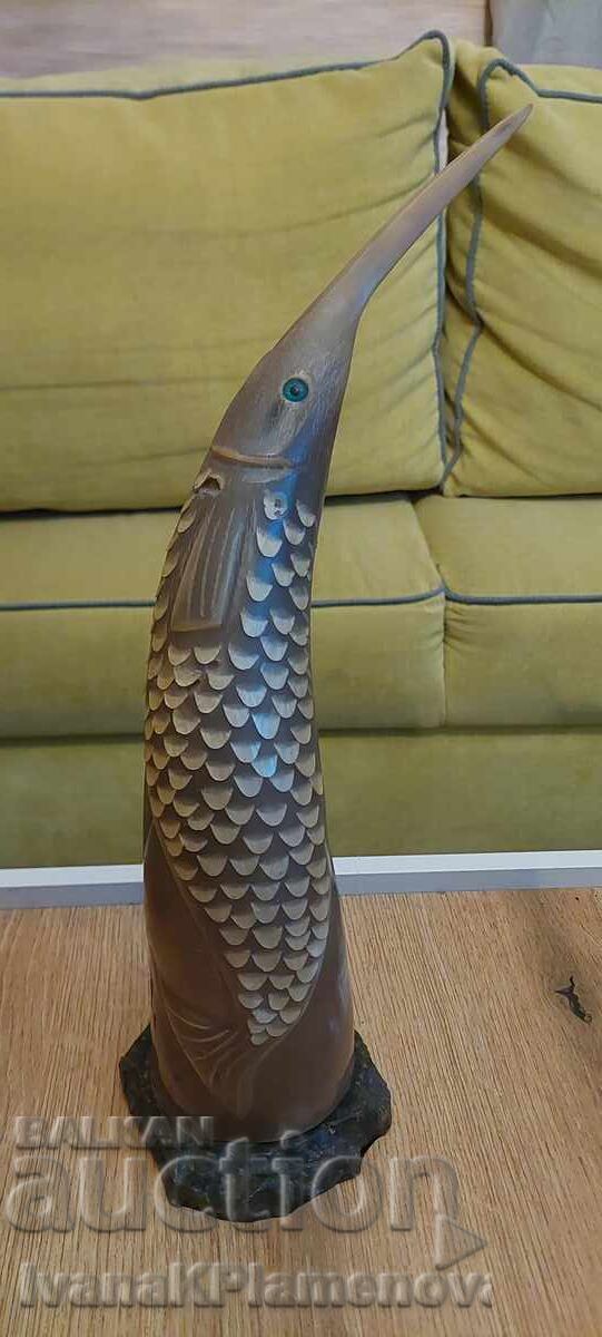 Sculptură din corn pentru colecționari, înălțime 40cm