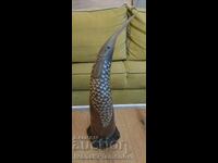 Sculptură din corn pentru colecționari, înălțime 40cm