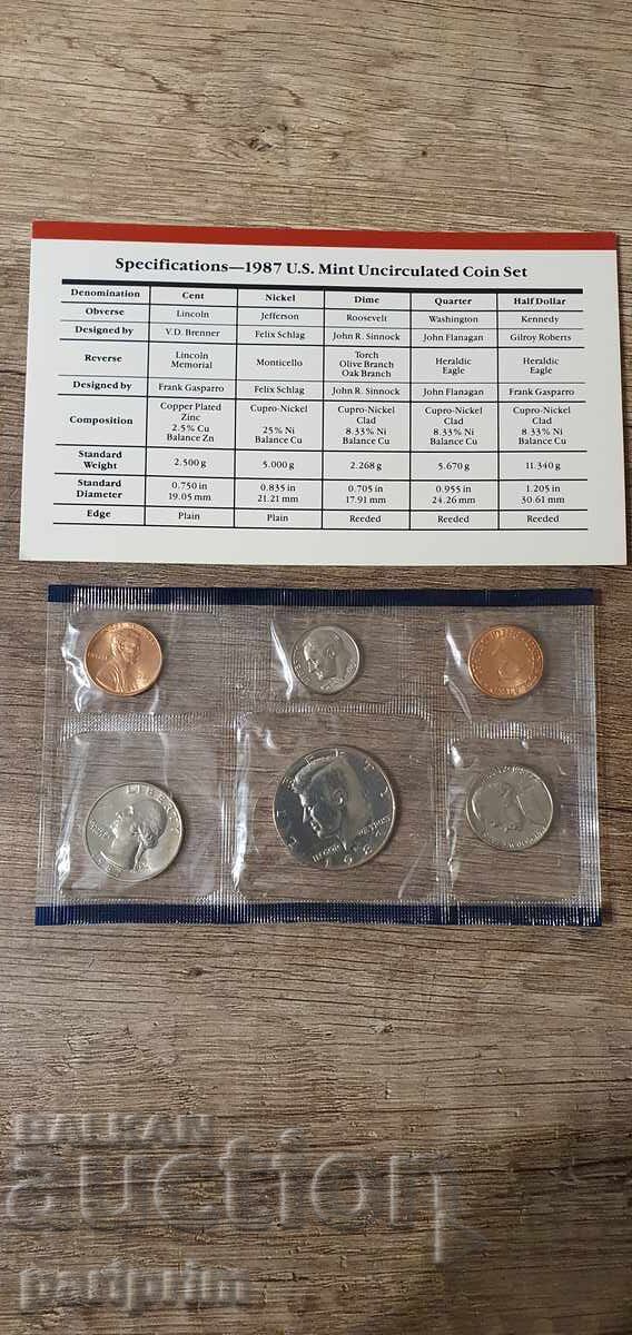 Set de monede americane NECIRCULATE din 1987, BZC
