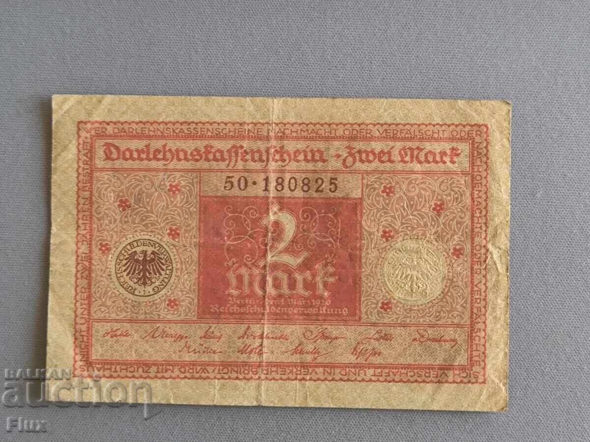 Χαρτονόμισμα - Γερμανία - 2 μάρκα | 1920