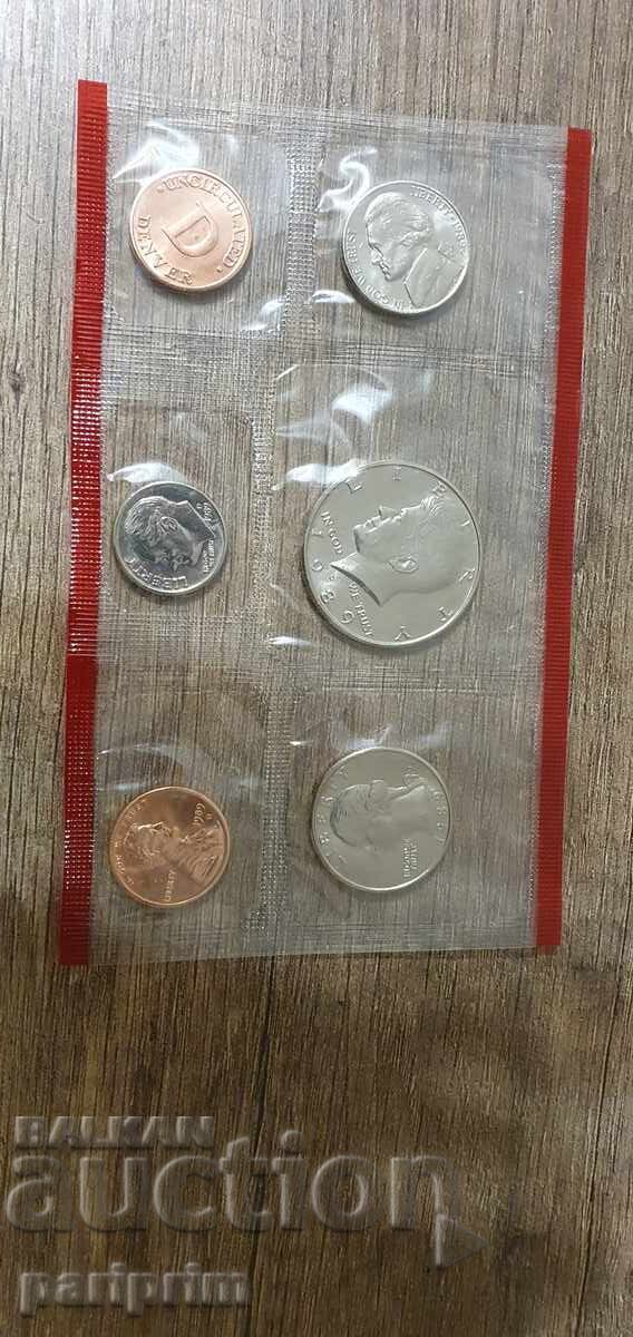 Η.Π.Α., 1989. Σετ 6 τμχ. ΜΗ ΚΥΚΛΟΦΟΡΗΣΑΝΤΑ νομίσματα. BZC