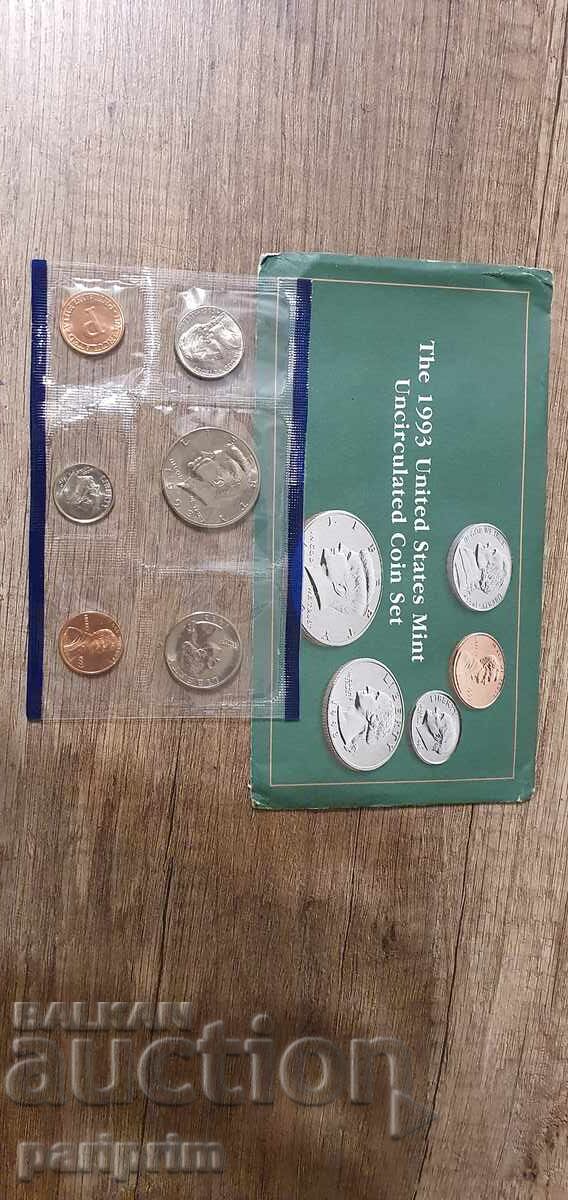 Licitație Set de monede americane NECIRCULATE din 1993, BZC Licitație Set de monede americane NECIRCULATE din 1993, BZC