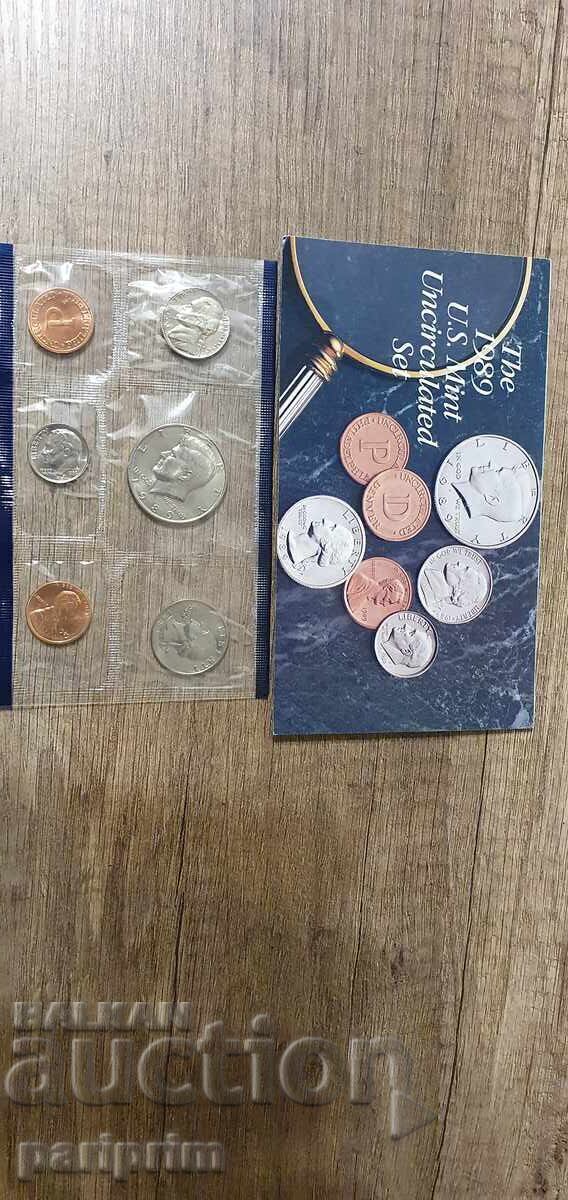 Licitație SUA 1989. Set de 6 monede NECIRCULATE, BZC