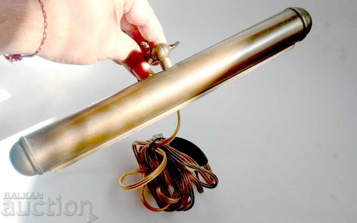 Стара месингова лампа за картини - 6