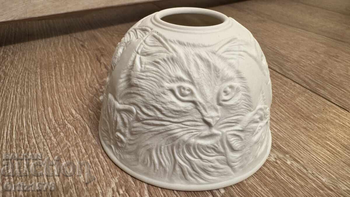 Suport de lumânare de ceai superb, pisicuțe – Porțelan fin! - 7