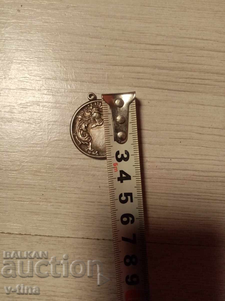 Παράδοση Ασημένιο μετάλλιο πακέτο μενταγιόν βάπτιση παλαιό εικόνα άγιος