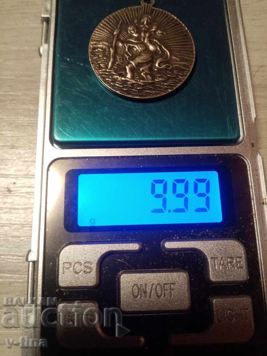 Ασημένιο μετάλλιο πακέτο μενταγιόν βάπτιση παλαιό εικόνα άγιος - 5