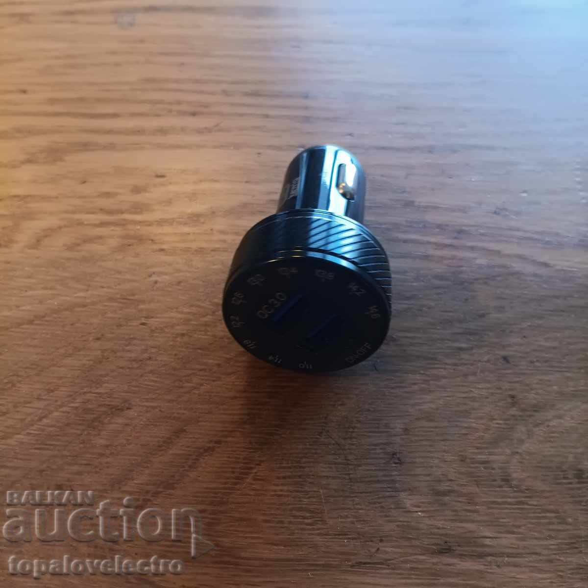 ΝΕΟ! Φορτιστής αυτοκινήτου USB 36W με δύο θύρες QC3.0, έγχρωμος - 5