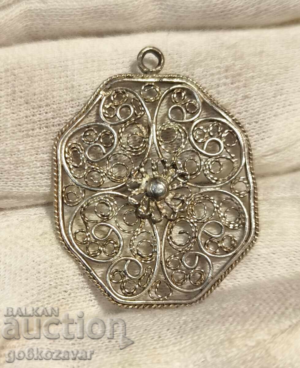 Gorgeous Antique Filigree Silver Pendant Handmade Gorgeous Antique Filigree Silver Pendant Handmade