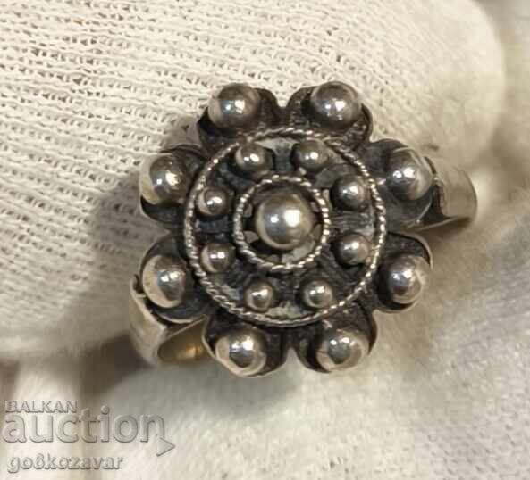 Αρχαίο ασημένιο δαχτυλίδι με σήμα πάνω από 0,950 Χειροποίητο με τιμή € 32.00 | 62.59 BGN