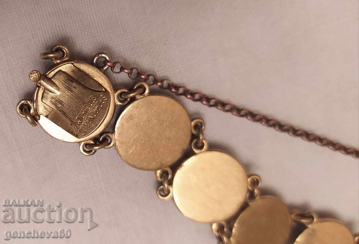 Ρετρό επώνυμο βραχιόλι SPORTING&GO με βασιλικό μπλε σμάλτο με τιμή € 120.00 | 234.70 BGN